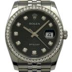 ロレックス ROLEX デイトジャスト36ホリコン 116244G ブラック ホワイトゴールド/ステンレススチール  腕時計 メンズ 中古
