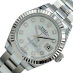 ロレックス ROLEX デイトジャスト28 オイスター 279174NG ホワイトシェル K18WG×SS 腕時計 レディース 中古