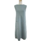 フォクシー FOXEY kaylee ロゴ刺繍ノースリーブニットワンピース 42194 ライトグリーン リネン ワンピース レディース 中古