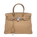 エルメス HERMES バーキン30 □L刻 タバックキャメル シルバー金具 トリヨンクレマンス ハンドバッグ レディース 中古