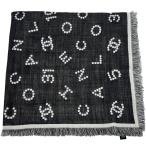 シャネル CHANEL ロゴリバーシブルストール ブラック/ホワイト ウール/シルク ストール レディース 中古