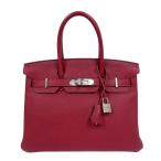 エルメス HERMES バーキン30 X刻印　(2016年製) ルージュグレナダ　シルバー金具 トゴ ハンドバッグ レディース 中古