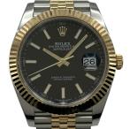 ロレックス ROLEX デイトジャスト41 126333 ブラック ゴールド/ステンレススチール 腕時計 メンズ 中古
