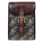  Berluti Berlutibru -тактный waru maru pfmesenja- Brown * слоновая кость серия /GD кожа сумка "почтальонка" женский б/у 