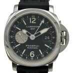 パネライ PANERAI ルミノール GMT 44 PAM00088 ブラック ステンレススチール 腕時計 メンズ 中古