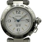 カルティエ Cartier パシャC ビッグデイト W31044M7 ホワイト ステンレススチール 腕時計 ユニセックス 中古