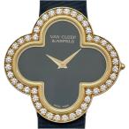 ヴァンクリーフ＆アーペル Van Cleef &amp; Arpels アルハンブラ ミディアム VCARN5HZ00 ブラック ゴールド 腕時計 レディース 中古
