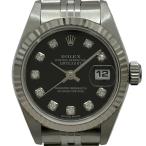 ロレックス ROLEX デイトジャスト 79174G ブラック ホワイトゴールド/ステンレススチール 腕時計 レディース 中古