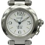 カルティエ Cartier パシャC ビッグデイト W31044M7 ホワイト ステンレススチール 腕時計 レディース 中古