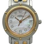 エルメス HERMES クリッパークレ ピンクシェル CL4.221 ピンクシェル ステンレススチール/メッキ 腕時計 レディース 中古