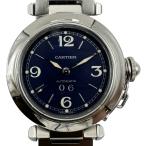 カルティエ Cartier パシャC ビッグデイト W31047M7 ブルー ステンレススチール 腕時計 メンズ 中古