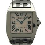 カルティエ Cartier サントス ドゥ モワゼルSM W25075Z5 ピンクシェル ステンレススチール 腕時計 レディース 中古