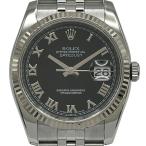 ロレックス ROLEX デイトジャスト36 116234 ブラック ホワイトゴールド/ステンレススチール 腕時計 メンズ 中古