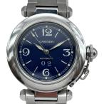 カルティエ Cartier パシャC ビッグデイト W31047M7 ブルー ステンレススチール 腕時計 ユニセックス 中古
