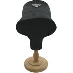 プラダ PRADA RE-NYLON トライアングルロゴ バケットハット 2HC137 ブラック ナイロン その他ファッション雑貨 メンズ 中古