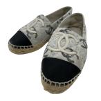 シャネル CHANEL ココマークエスパドリーユサンダル G39028 グレー サンダル レディース 中古