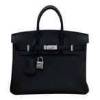 エルメス HERMES バーキン25 K刻 ブラック マットシルバー金具 トゴ ハンドバッグ レディース 中古