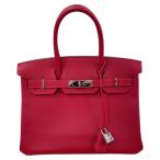 エルメス HERMES バーキン30 □R刻印 ルージュアザック シルバー金具  エプソン ハンドバッグ レディース 中古
