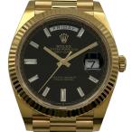 ロレックス ROLEX デイデイト40 228238A ブラック イエローゴールド 腕時計 メンズ 中古