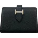 エルメス HERMES ベアンカードケース C刻 ブラック シルバー金具 エプソン カードケース レディース 中古