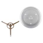 調理プレート 電子レンジプレート ガラスターンテーブル ブラケット付き 固定可能 お手入れ簡単 トリプルアーム 電子レンジターンテーブル 家庭用