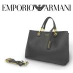 【未使用品 超美品】 エンポリオ アルマーニ ARMANI 2WAY ハンドバッグ トートバッグ 鞄 レザー 本革 ブラック ゴールド レディース 大容量