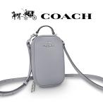 【未使用品 超美品】 コーチ COACH 斜めがけショルダーバッグ ポシェット ショルダーポーチ 鞄 ミニ レザー 本革 ブルー グレー レディース