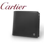 【未使用 超美品】 カルティエ Cartier パシャ 二つ折り財布 小銭入れ有り レザー ブラック メンズ 紳士 レディース 大容量 ポケット多め
