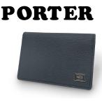 [ не использовался очень красивый товар ] Porter PORTER складывающийся пополам футляр для визитных карточек футляр для карточек чехол для пропуска чехол для проездного билета кожа кожа темно-синий мужской женский ходить на работу посещение школы 