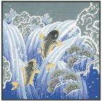 綿大ふろしき （118×118cm） 風呂敷/大判風呂敷 鯉の滝登り