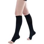 MKY Company 着圧ソックス walkplus+ 加圧ソックス 寝ながら オープントゥ 靴下 オフィス ブラック (L-XL)