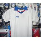  Asics воротник есть короткий рукав p Ractis рубашка белый × синий голубой × белый 120cm Junior Kids ребенок asics новый товар retro 