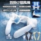 首掛け扇風機 ネッククーラー 携帯扇風機 USB充電 4000ｍAh  3段階風量調節 360°送風 冷却プレート ギフト 半導体冷却  熱中症対策 父の日 母の日