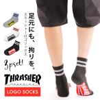 ソックス スラッシャー THRASHER 靴下 3足セット メンズ レディース 25cm 27cm フリーサイズ スポーツ 個性的 スケーター ストリート 男 女