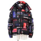 MONCLER モンクレール ダウンジャケット 2019年製 WILSON ウィルソン フード取外可 アウター メンズ 2 黒 トリコロール 総柄 ブルガリア製