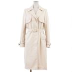 【美品】Salvatore Ferragamo サルヴァトーレ フェラガモ コート トレンチ ロゴ ボタン フライ 単衣仕立 ベルト付属 レディース 40 白 伊製