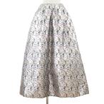 【美品】Christian Dior クリスチャン ディオール スカート パニエ ペチコート 花柄 チュール レディース 36 銀色 マルチカラー 仏製