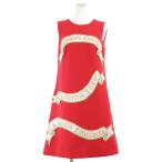 【新品同様】DOLCE&GABBANA ドルチェアンドガッバーナ ワンピース QUEEN’S ANGELS ノースリーブ ドレス レディース 38 赤 金 水色 伊製