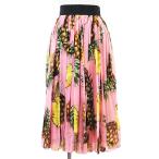 【未使用】DOLCE&GABBANA ドルチェアンドガッバーナ スカート シフォン フルーツ 絹100% タグ付 レディース 38 マルチカラー 桃色 伊製