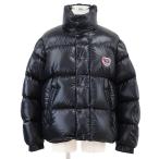 【美品】MONCLER モンクレール ダウンジャケット 2023年製 MISAM シャイニーナイロン ハート ワッペン アウター メンズ 4 ダークネイビー