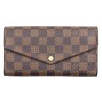 ショッピングVUITTON 【SALE】LOUIS VUITTON ルイ・ヴィトン 長財布 PORTEFEUILLE SARAH ポルトフォイユ・サラ ダミエ・キャンバス レザー ユニセックス 茶色
