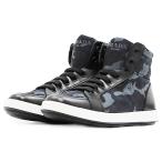 【新品同様】PRADA プラダ スニーカー ハイカット レースアップ レザー × ナイロン サイドジップ シューズ 箱付属 メンズ 7 黒 カモフラ