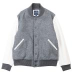 ショッピングスタジャン 【新品同様】Brooks Brothers Heritage Collection ブルックス ブラザーズ ジャケット バーシティ スタジャン メンズ L アイボリー グレー