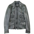 ショッピングGABBANA DOLCE & GABBANA ドルチェ アンド ガッバーナ ジャケット レザー ラムスキン100% ジップアップ アウター メンズ 44 ダークグリーン 伊製