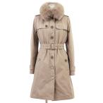 ショッピングバーバリー SALE【美品】BURBERRY バーバリー コート トレンチ ノバチェック フォックスファー ダウンライナー ベルト付 レディース 36 ライトブラウン