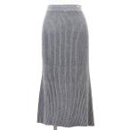 SALE【美品】PRADA プラダ タイトスカート メタリック リブニット ロゴ ジャガード フレア Aライン ストレッチ レディース サイズ不明 灰色