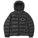 ショッピングmoncler MONCLER モンクレール ダウンジャケット SASSIERE DOUDOUNE LEGER 19年製 デカロゴ ワッペン フーディー ナイロン メンズ 1 黒 モルドバ製