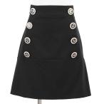 SALE【美品】DOLCE&GABBANA ドルチェアンドガッバーナ ミニスカート アンカークリスタルビジュー ウール/ストレッチ レディース 36 黒 伊製