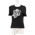 CHANEL シャネル カットソー P75935 CAMBON No.5 COCOマーク カメリア クリスタルビジュー コットン100% 共生地付 レディース 38 黒 伊製