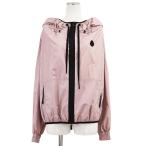 ショッピングmoncler 【美品】MONCLER モンクレール ナイロンジャケット AUXONNE オクソン 2024年製 ロゴ プリーツ レディース 1 ピンクグレー ルーマニア製